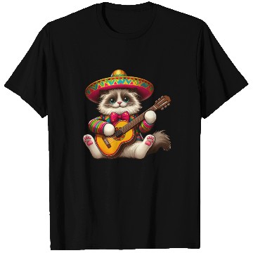 Discover Cinco de Mayo Cat with Guitar T Shirts