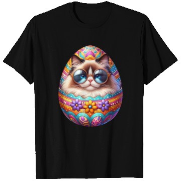 Discover Ragdoll Cat in Easter Egg Design T Shirts
