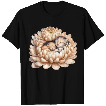 Discover Kittens Sleeping In Flower T Shirts