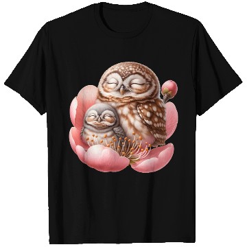Discover Owls Sleeping In Flower T Shirts