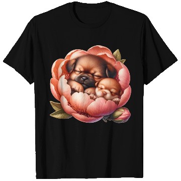 Discover Dogs Sleeping In Flower T Shirts