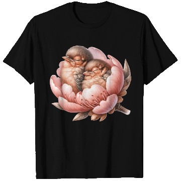 Discover Birds Sleeping In Flower T Shirts