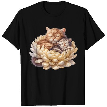 Discover Cats Sleeping In Flower T Shirts