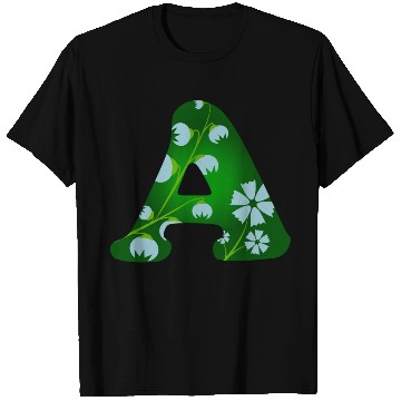 Discover Monogram with capital letter A and bellflowers T Shirts