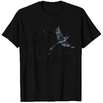Discover Art is Freedom Flying Bird graphic T Shirts