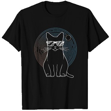 Discover Solar Eclipse 2024 Cat Wearing Glasses T Shirts