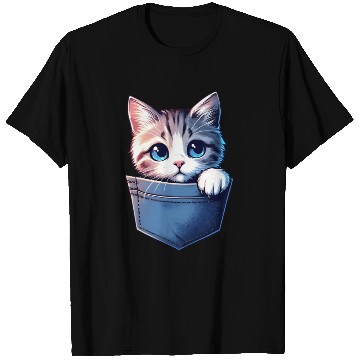 Discover Meowy in a pocket T Shirts