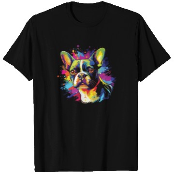 Discover Watercolor Colorful Boston Terrier T Shirts