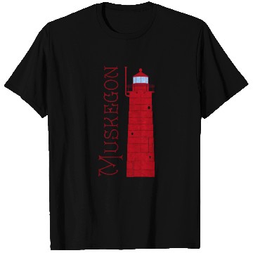 Discover Muskegon Red Lighthouse T Shirts