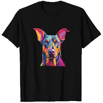 Discover Watercolor Colorful Doberman Pinscher T Shirts