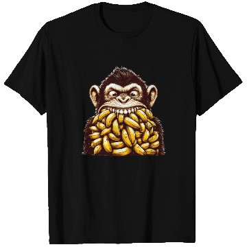 Discover Monkey with Mouth Full of Bananas T Shirts