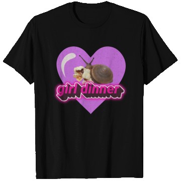Discover Girl dinner meme snail popcorn cute aesthetic T Shirts
