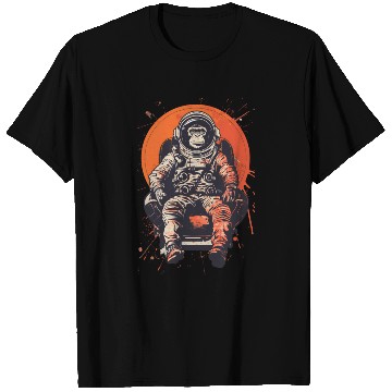 Discover Space Vintage Travel Astronaut Monkey Retro T Shirts