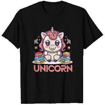 Discover Cute school unicorn cartoon T Shirts design