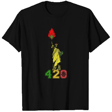 Discover Humoristic 420 Liberty Herb Weed Marijuana Design T Shirts