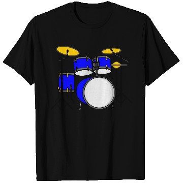 Discover Blue drum set logo T Shirts