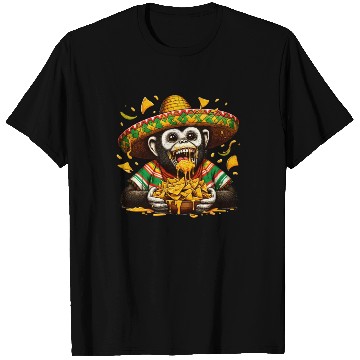 Discover Cinco de Mayo monkey with nachos T Shirts
