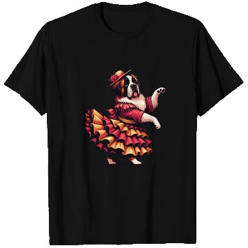 Discover St. Bernard dancing flamenco, dog dance T Shirts