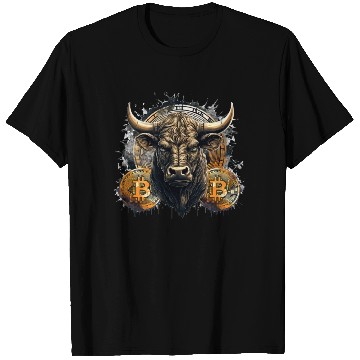 Discover Crypto Bull Funny Blockchain Bitcoin Trader T Shirts