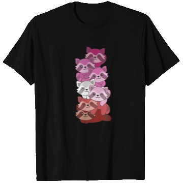 Discover Lipstick Lesbian Flag Pride Lgbtq Cute Raccoon T Shirts