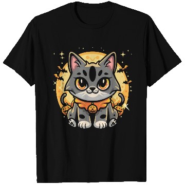 Discover Cute cat halloween character fantasy T Shirts