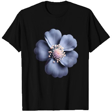 Discover 3 D Floral Pattern in Blue T Shirts