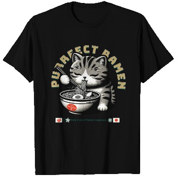 Discover Purrfect Ramen Bliss T Shirts