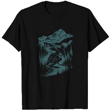 Discover Motorcycle Motocross Motorsport Nature Mountains T Shirts