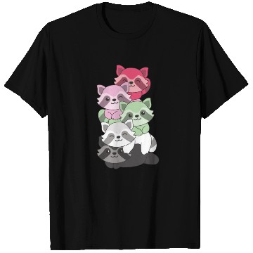 Discover Recipromantic Flag Pride Lgbtq Cute Raccoon T Shirts
