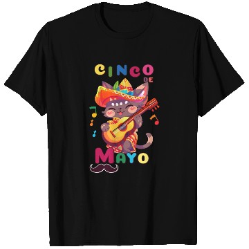 Discover Cinco de Mayo cat with Guitar T Shirts
