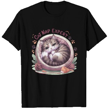 Discover Cat Nap Expert - Funny Cat Outfit! T Shirts
