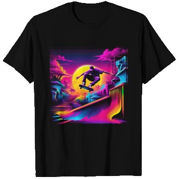 Discover AI Airbrushed Synthwave Skate Scene T Shirts