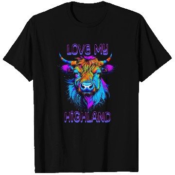 Discover I Love My Highland | Psychedelic Cow Art T Shirts