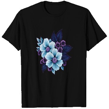 Discover Boho Vintage Blue and Purple Florals T Shirts