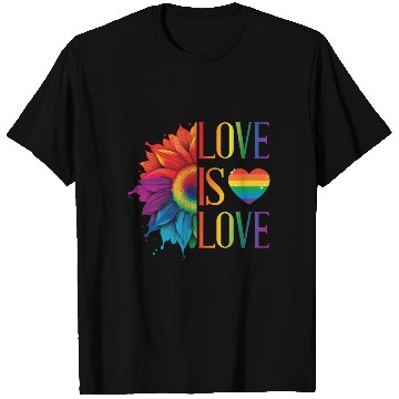 Discover Rainbow Sunflower Love Is Love LGBT Gay Pride T Shirts