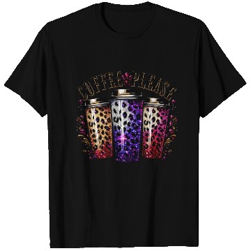 Discover Coffee Please Leopard Cups by TrendLaunch T Shirts