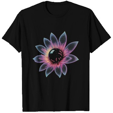 Discover Galactic Lotus Neon Design T Shirts