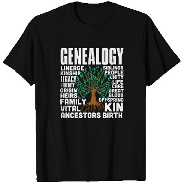 Discover Genealogy Word Cloud Family Ancestry Genealogist T Shirts