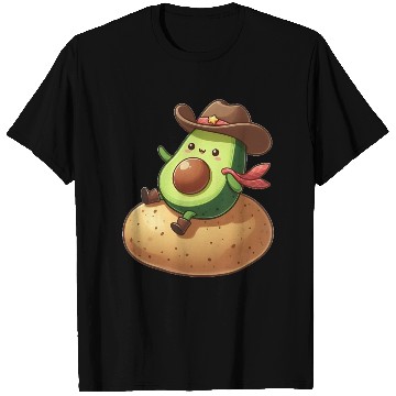 Discover Avocado Cowboy Potato Rider T Shirts