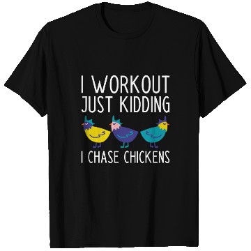 Discover Funny Chasing Chickens Farmer Slogan T Shirts