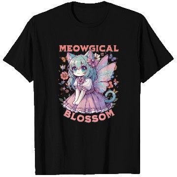 Discover Meowgical Blossom Enchanting Fairycore Cat Fantasy T Shirts