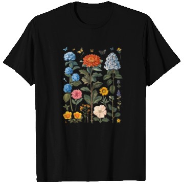 Discover various flowers and butterflies T Shirts