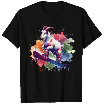 Discover Goat Snowboarder Winter Freestyle Design T Shirts