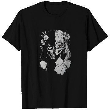 Discover anime skull girl horror T Shirts
