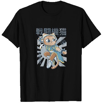 Discover chun li cat anime manga japanese T Shirts