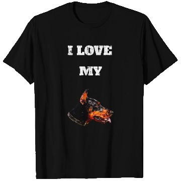 Discover I Love My Geometric Doberman Design T Shirts