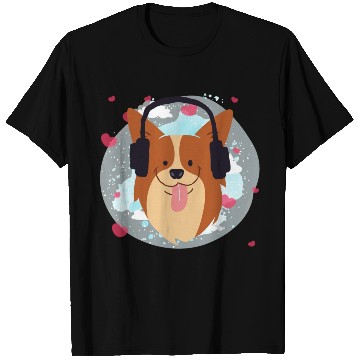 Discover Joy Dog Love Music Using Headphone Cheer Happy T Shirts