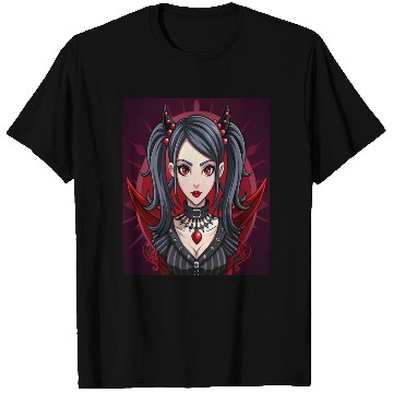Discover Crimson Shadows,Gothic Anime Girl T Shirts