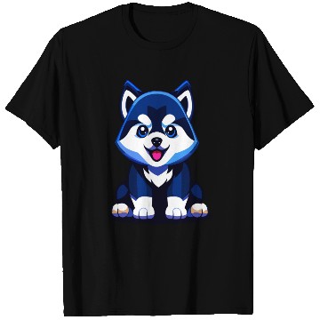 Discover Cute Husky Puppy Illustration T Shirts