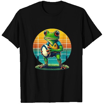 Discover Funky Frog Playing Rugby T Shirts